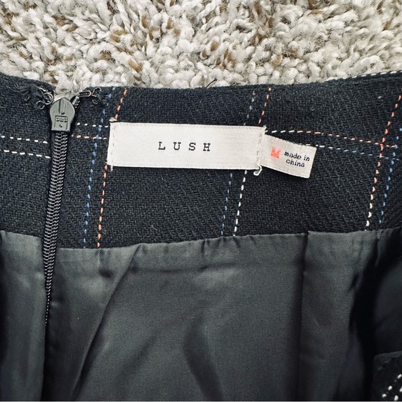 Lush High Waist Black Checkered Button Short - Picture 3 of 6